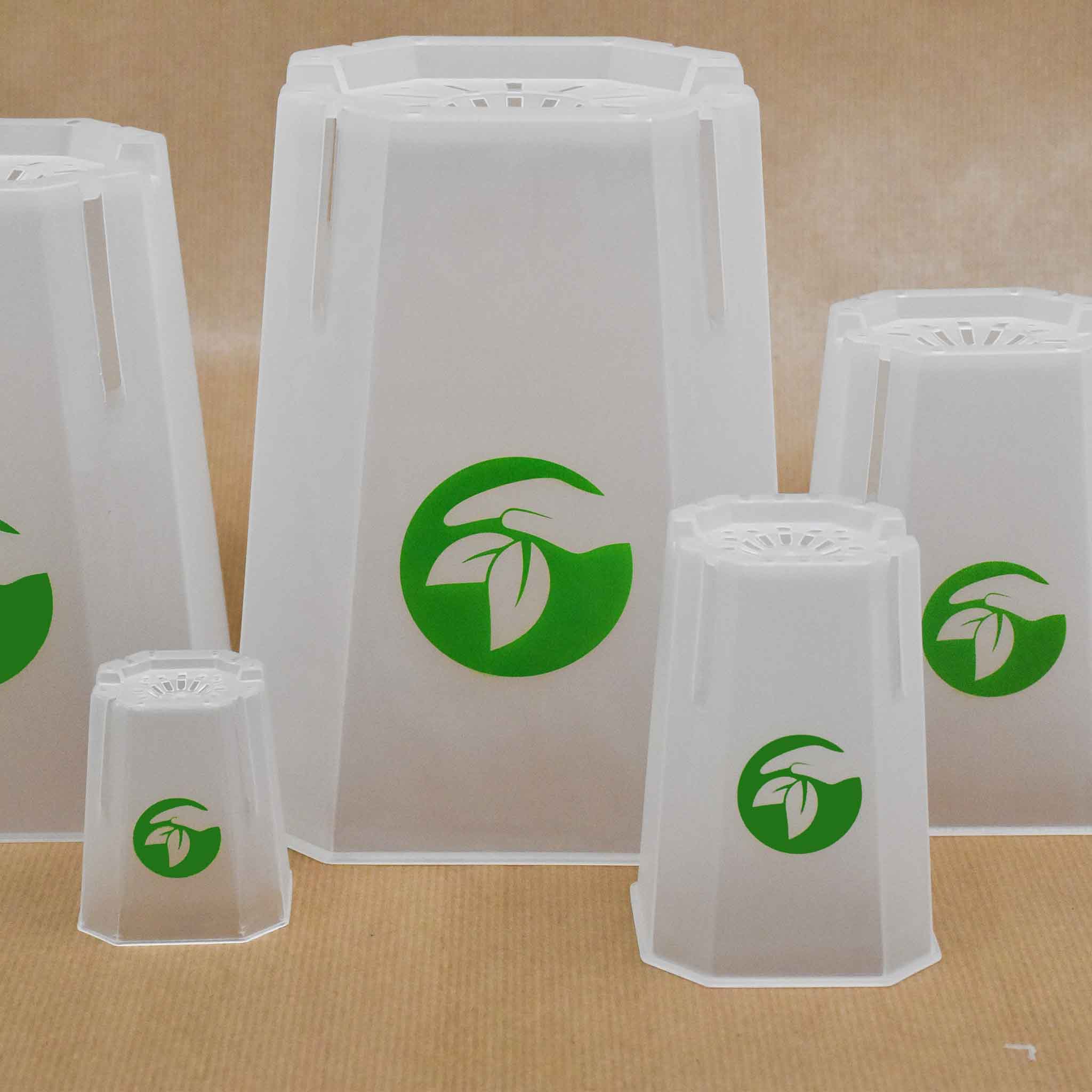 LIBOOI Set di 5 vasi in plastica da 15 cm con piattino, con controllo LIBOOI Set di 5 vasi in plastica da 15 cm con piattino, con controllo