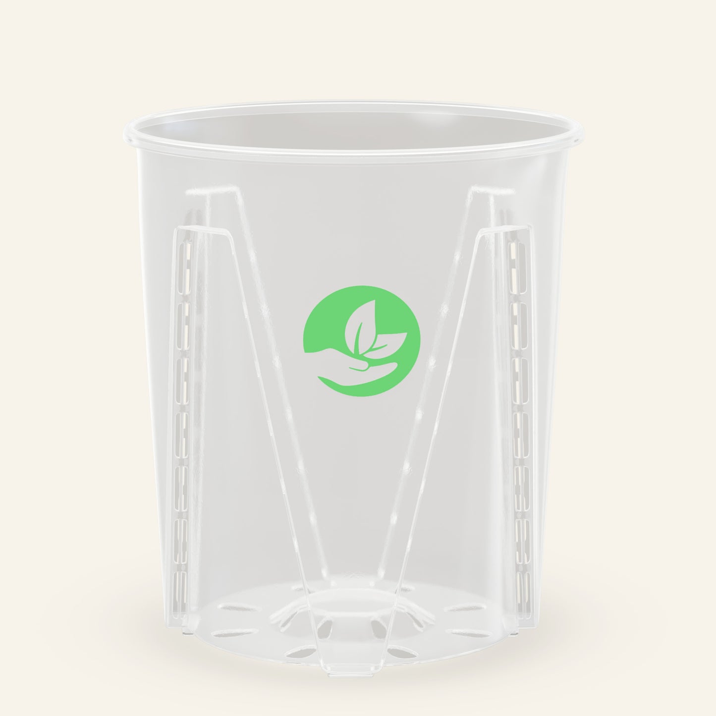 Grand pot à plantes transparent