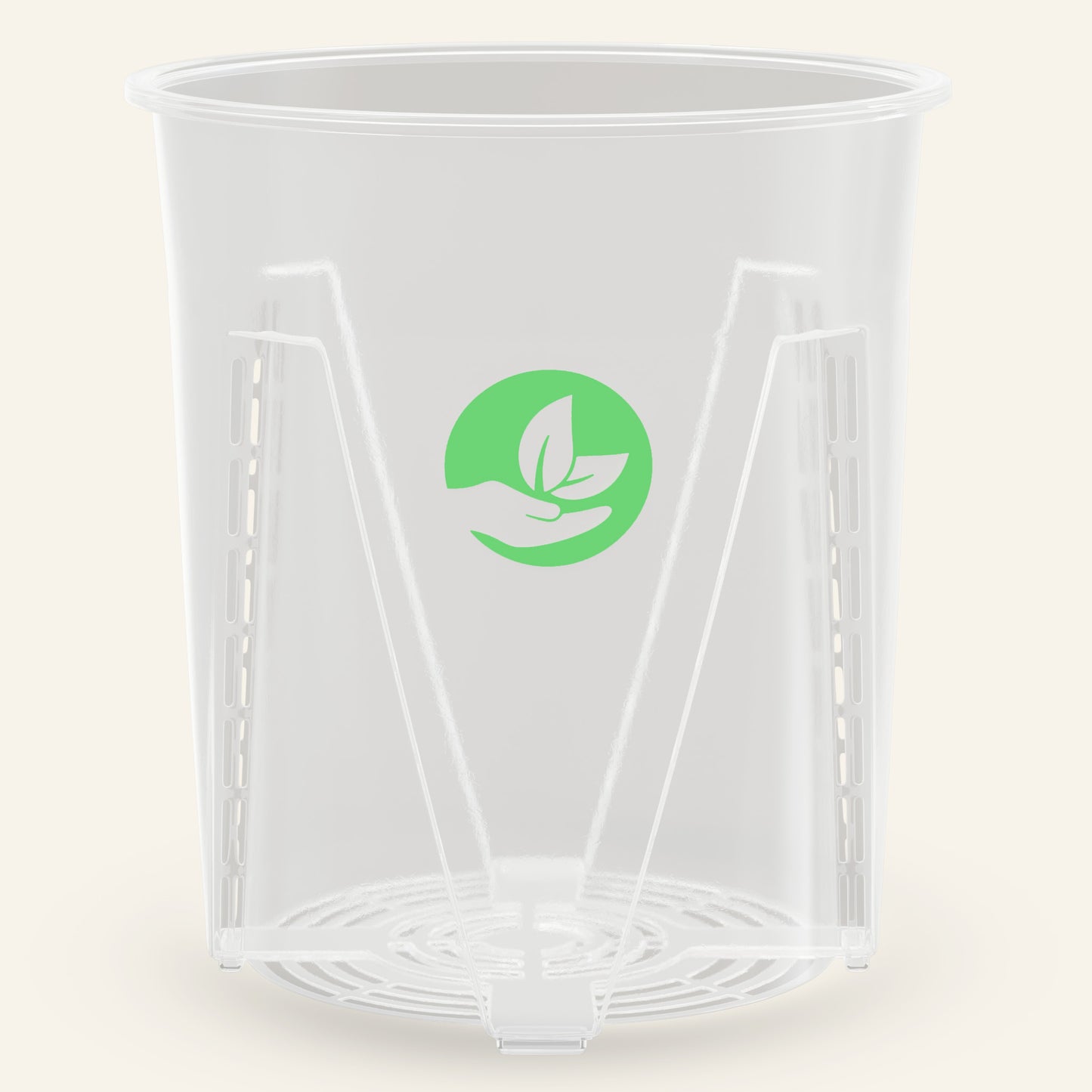 Grote doorzichtige plantenpot